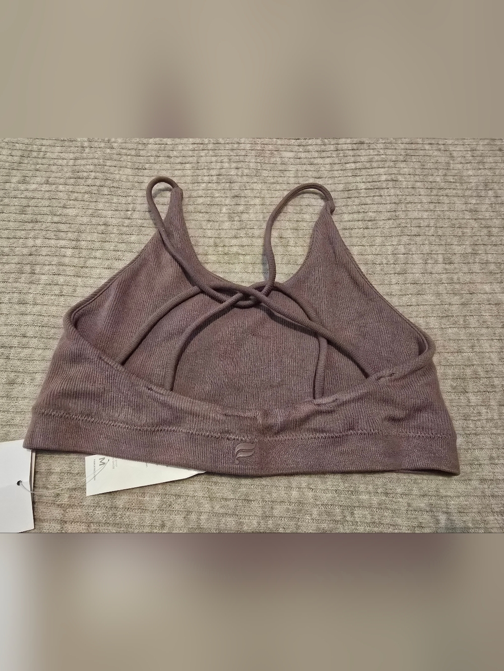 Fabletics Ribbed Strappy Bralette - Mauve. Size M